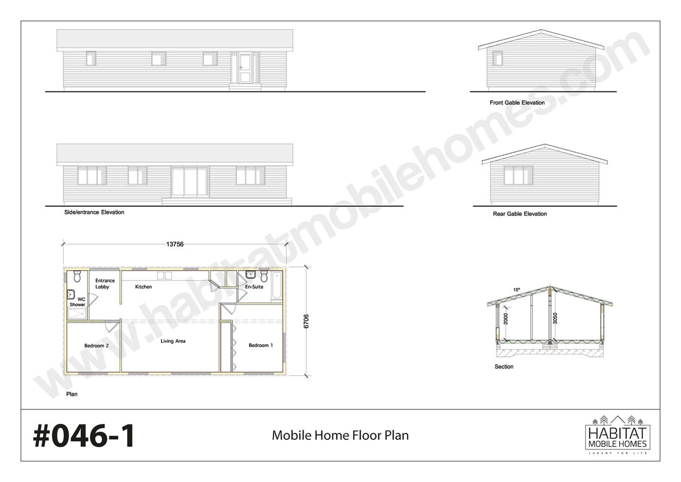 13.7x6.7M - 2 Bed